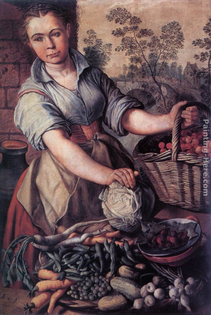 Vegetable Seller painting - Joachim Beuckelaer Vegetable Seller art painting